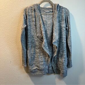Women’s Athleta gray drape front hooded open front cardigan sweater size XS